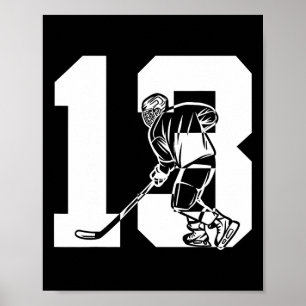 Affiche Numéro 13 Ans Hockey sur Glace 13e Anniversaire (1