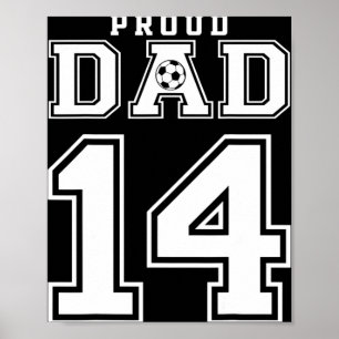Affiche Numéro 14 personnalisé fier papa de football