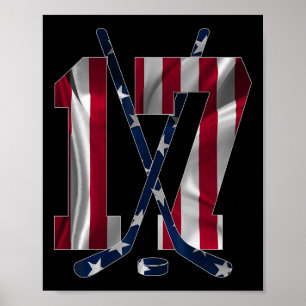 Affiche Numéro 17 Ans Hockey sur glace 17e Anniversaire 
