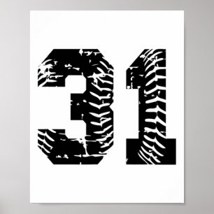 Affiche Numéro #31 Softll Sell Noir Grunge Numéro Chanceux