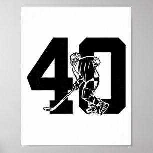 Affiche Numéro 40 Ans Hockey sur glace 40e Anniversaire