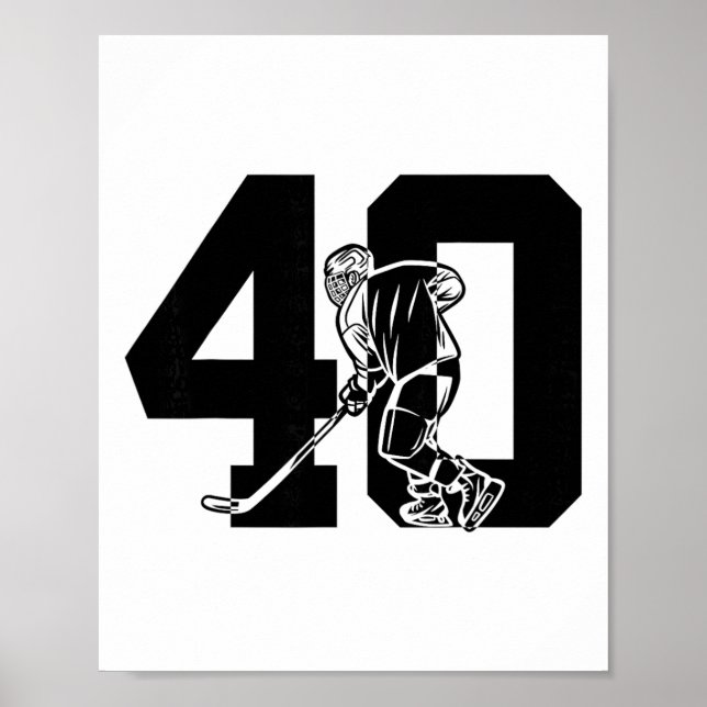 Affiche Numéro 40 Ans Hockey sur glace 40e Anniversaire  (Devant)