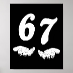 Affiche Numéro 67 Correspondant Six Sept Meme Drôle Hallow