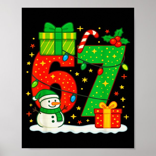 Affiche Numéro 67 Mème de Noël couple correspondant 67 Six (Devant)