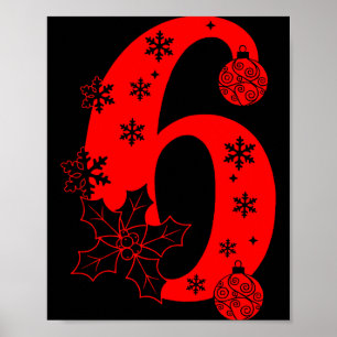 Affiche Numéro 6 Citation drôle de mème 67 Six Sept Noël