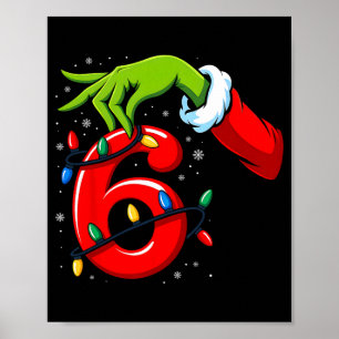 Affiche Numéro 6 correspondant 67 mème de Noël elfe main g