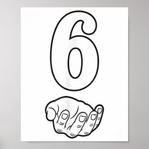Affiche Numéro 6 Drôle 67 Six Sept Mème Mains Couple Corre