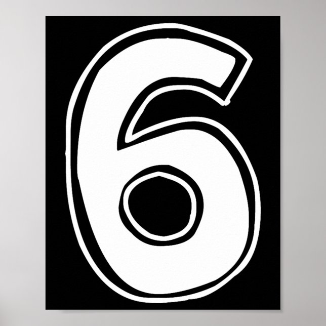 Affiche Numéro 6 Six Sept 6 7 Mème 67 Drôle 6ème Anniversa (Devant)