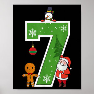 Affiche Numéro 7 67 Mème Couple Pyjamas Noël Assortis