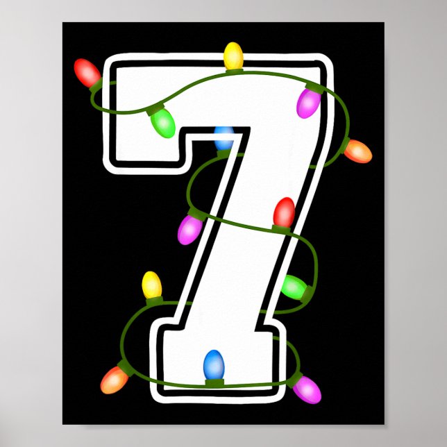 Affiche Numéro 7 7e anniversaire garçon Noël Joyeux Annive (Devant)