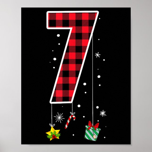 Affiche Numéro 7 Citation de mème drôle 6 7 Six Sept Noël (Devant)