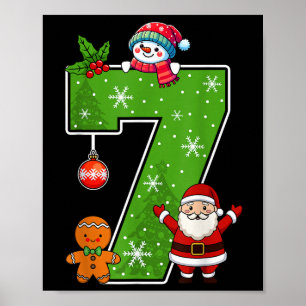 Affiche Numéro 7 Drôle 67 Mème Couple Pyjamas Noël Ma
