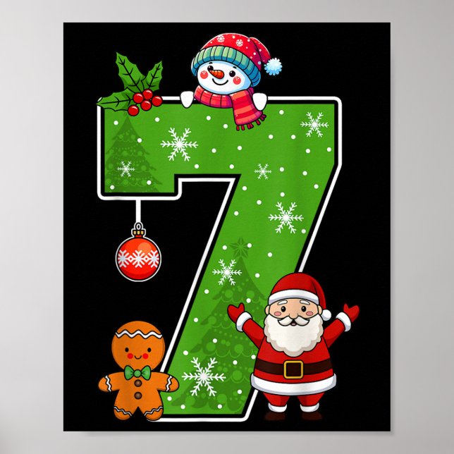 Affiche Numéro 7 Drôle 67 Mème Couple Pyjamas Noël Ma (Devant)