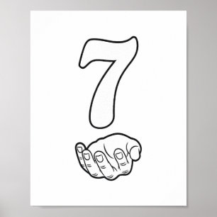 Affiche Numéro 7 Drôle 67 Six Sept Mème Mains Couple Corre