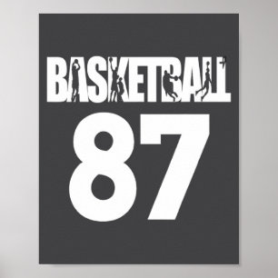 Affiche Numéro 87 de basketball Mon joueur de basketball p