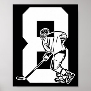 Affiche Numéro 8 Ans Hockey sur glace 8e Anniversaire (3)