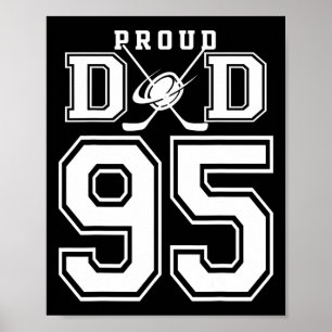Affiche Numéro 95 Papa de hockey fier personnalisé pour