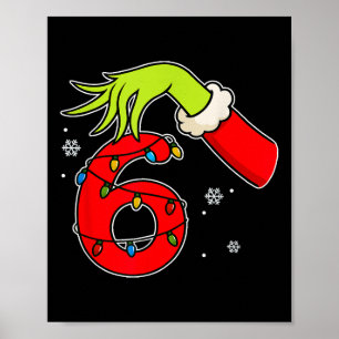 Affiche Numéro amusant 6 Noël 67 Six Sept Mème Xmas Hommes