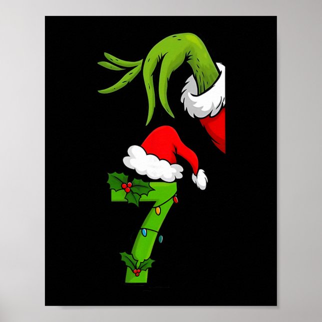 Affiche Numéro Amusant 7 Noël 67 Six Sept Mème Xmas Hommes (Devant)