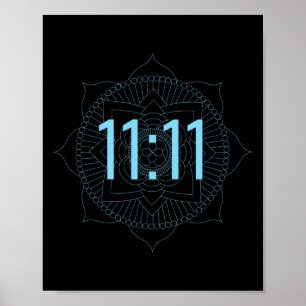 Affiche Numéro d'ange 1111 Signe spirituel Auspicieux Chan