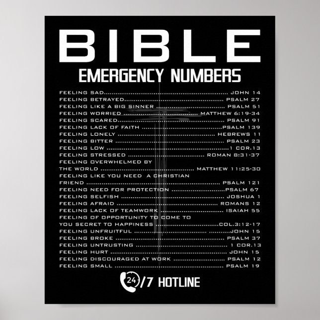Affiche Numéro de ligne d'urgence de la Bible - Cool Chris (Devant)