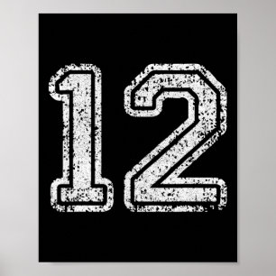 Affiche Numéro de maillot 12 Douze Numéro de football Cade