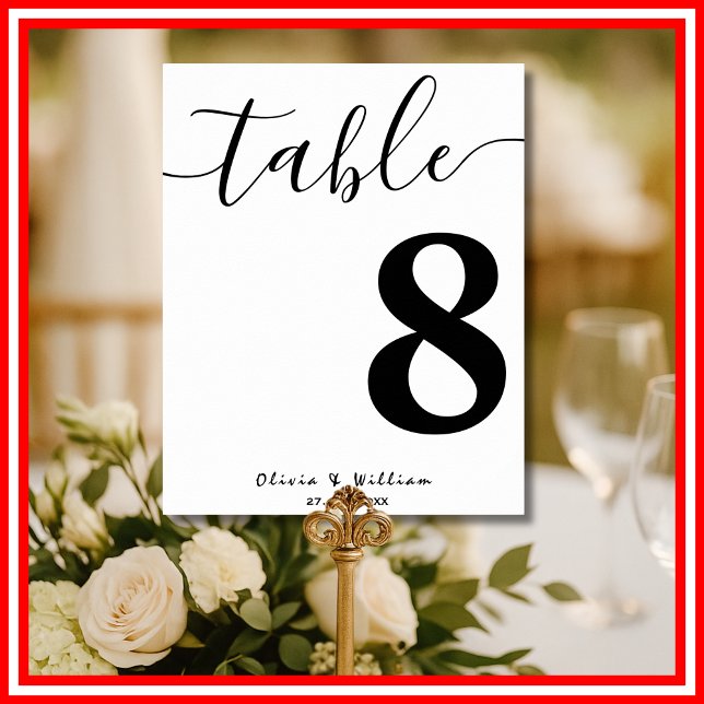 Affiche Numéro de table de mariage moderne élégant en call (Créateur téléchargé)