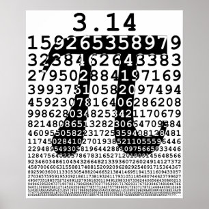 Affiche Numéro noir d'origine pi jour symbole mathématique