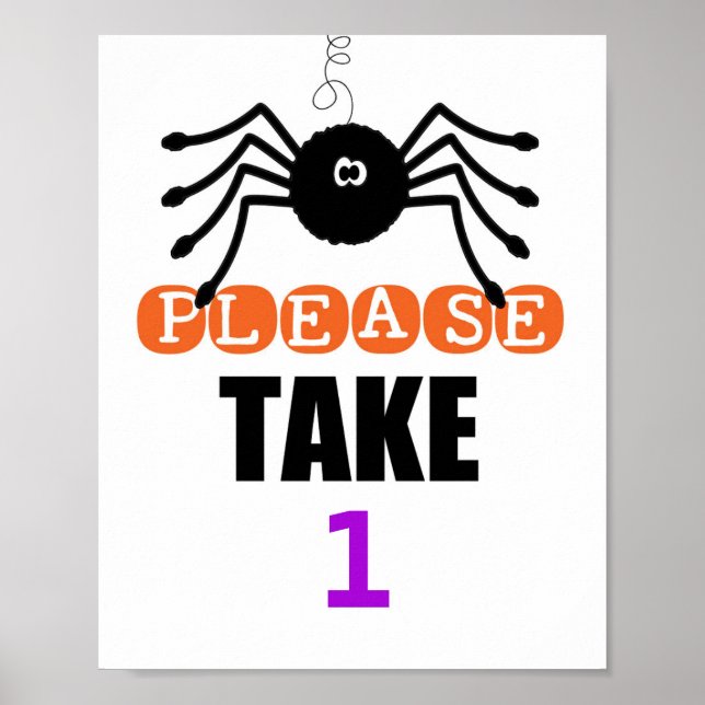 Affiche Numéro personnalisé Spider Halloween S'il vous pla (Devant)