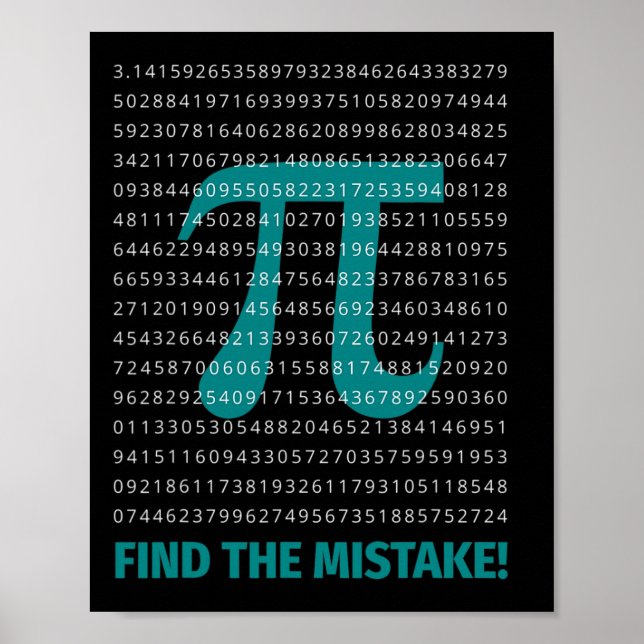 Affiche Numéro Pi Math Dire Avec Numéro Pi Trouver La Mist (Devant)