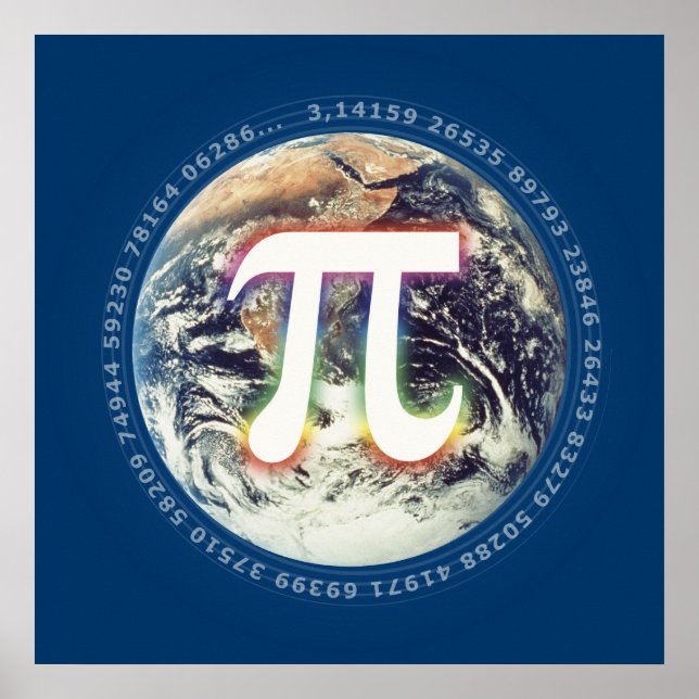 Affiche Numéro Pi sur Terre | Maths (Devant)