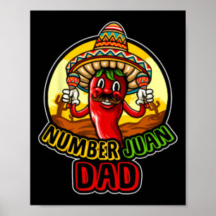 Affiche Numéro Un Papa Fête des pères mexicaine Funny Padr