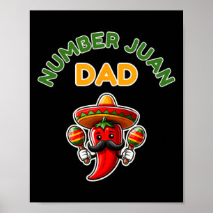 Affiche Numéro Un Papa Fête des pères mexicaine Funny Padr