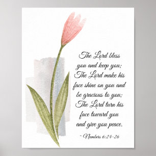 Affiche Numéros 6:24-26 Le Seigneur vous bénisse et vous g