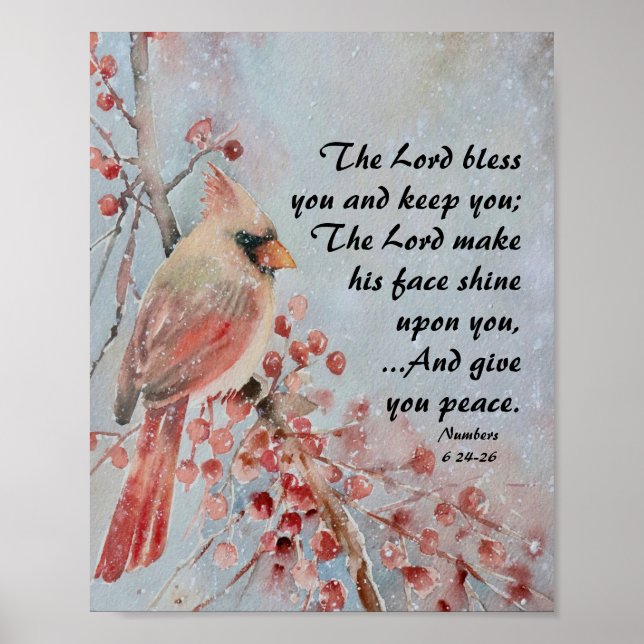 Affiche Numéros 6 24-26 Lord Bless You Red Bird & Berries (Devant)