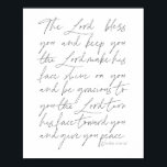 Affiche Numéros 6:24-26 Script<br><div class="desc">Le Seigneur vous bénisse et vous garde le Seigneur fait briller son visage sur vous ...  -Numéros 6:24-26 Script</div>