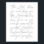 Affiche Numéros 6:24-26 Script<br><div class="desc">Le Seigneur vous bénisse et vous garde le Seigneur fait briller son visage sur vous ...  -Numéros 6:24-26 Script</div>