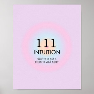Affiche Numéros d'ange Numérologie 111 Intuition