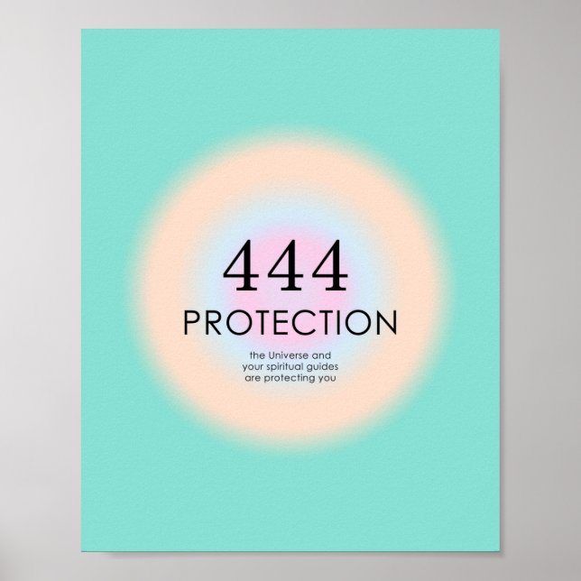 Affiche Numéros d'ange Numérologie 444 Protection (Devant)