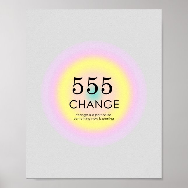 Affiche Numéros d'ange Numérologie 555 Changement de signi (Devant)