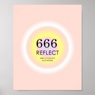 Affiche Numéros d'ange Numérologie 666 Reflet Significatio