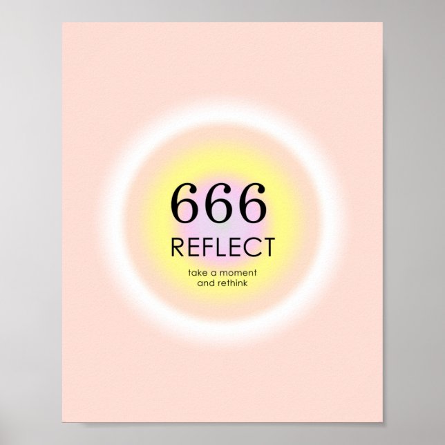 Affiche Numéros d'ange Numérologie 666 Reflet Significatio (Devant)