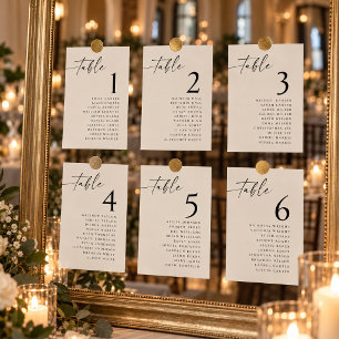 Affiche Numéros de table de plan de table de mariage 5x7