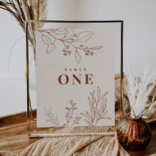 Affiche Numéros de table floraux boho