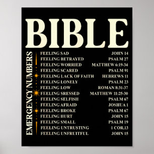 Affiche Numéros d'urgence de la Bible - Drôle de Bible chr