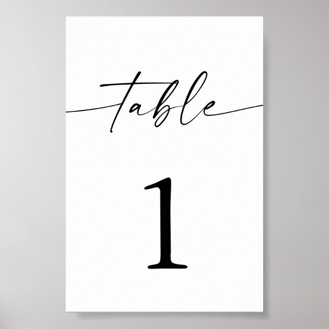 Affiche Numéros minimalistes de Mariage Boho, 4x6" (Devant)