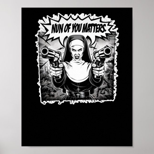 Affiche Nun Of You' Funny Warrior Nun Sticker d'art comiqu (Devant)