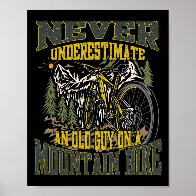 Affiche N'undermettez jamais un vieux sur un VTT  (Devant)