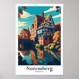 Affiche Nuremberg Allemagne Art Voyage Illustration