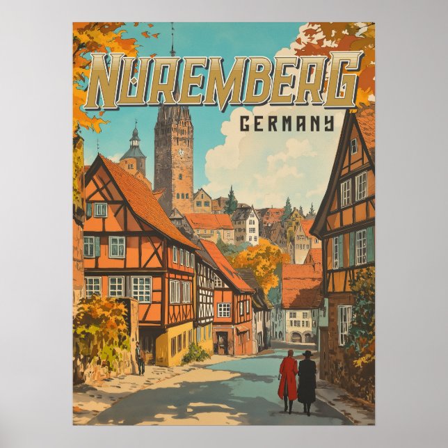 Affiche Nuremberg Allemagne - Bavarois classique (Devant)